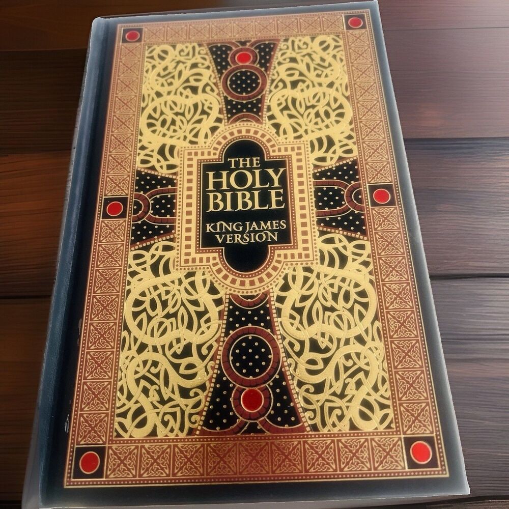 Holy Bible King James Version Decorative Hardcover Gold Gilt Celtic Design